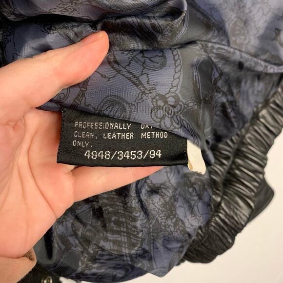 Vintage Y2K Black Bomber Oversized 100% Genuine Leather Off Duty Model Oversized - Picture 12 of 12